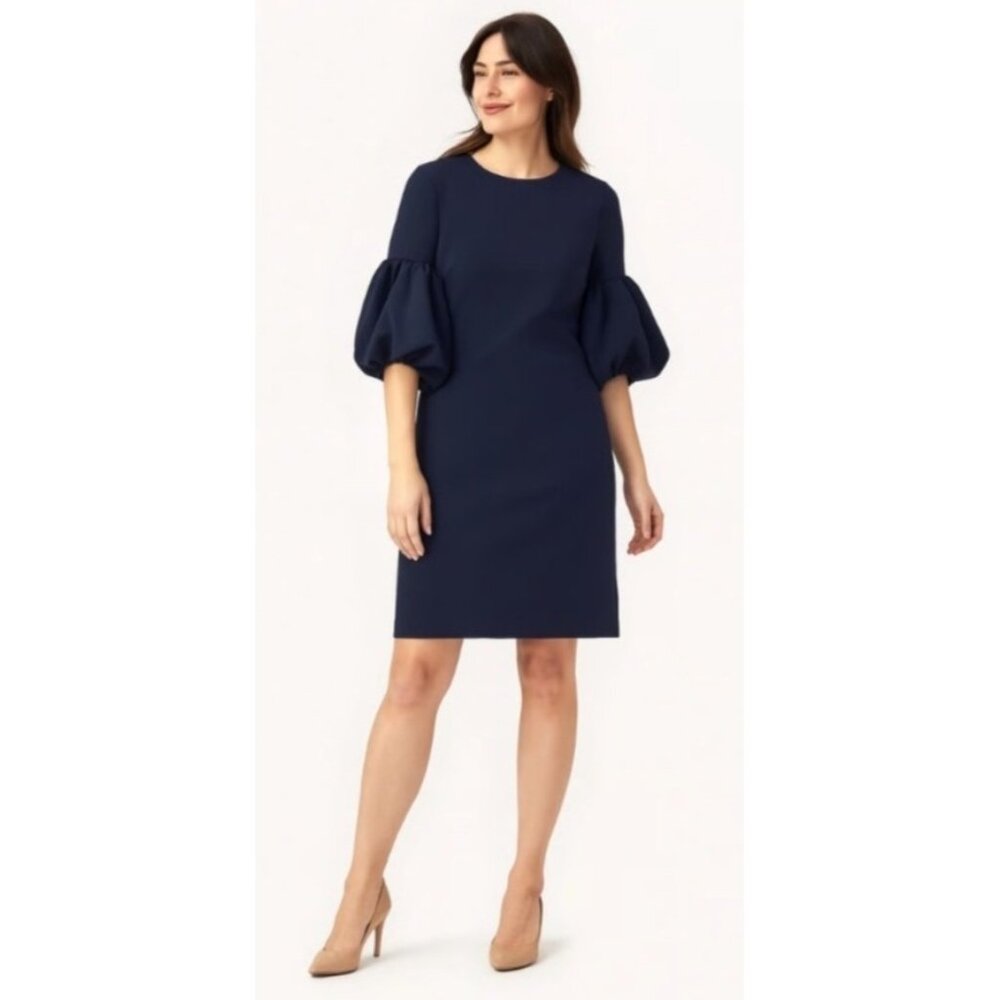 Women's Calvin Klein Navy Puff-Sleeve‎ Sheath Dress 22W